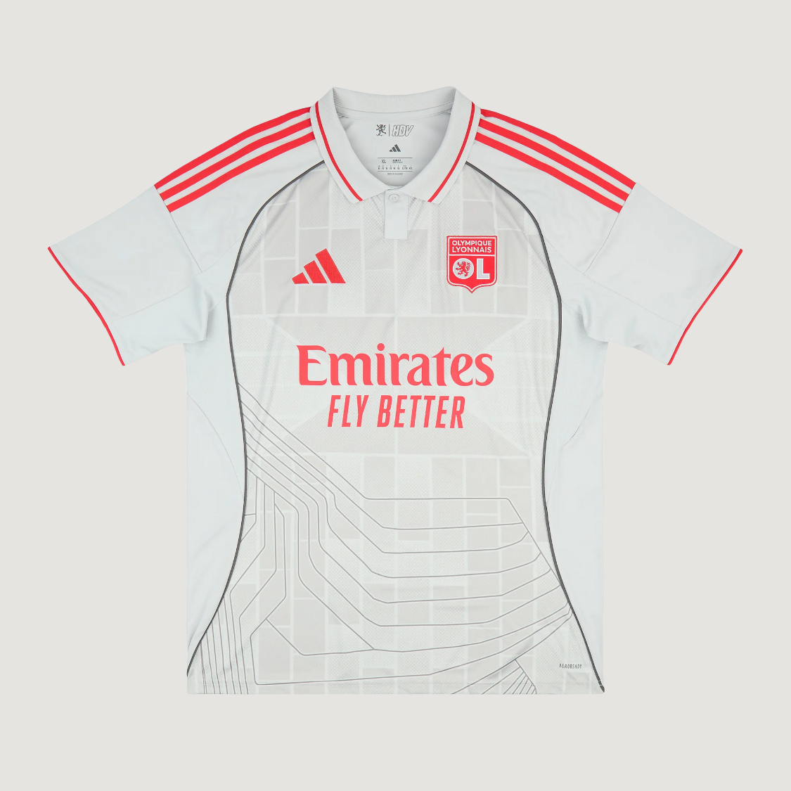 Olympique Lyonnais – Maillot Third 2025/26 – Gris, Rouge