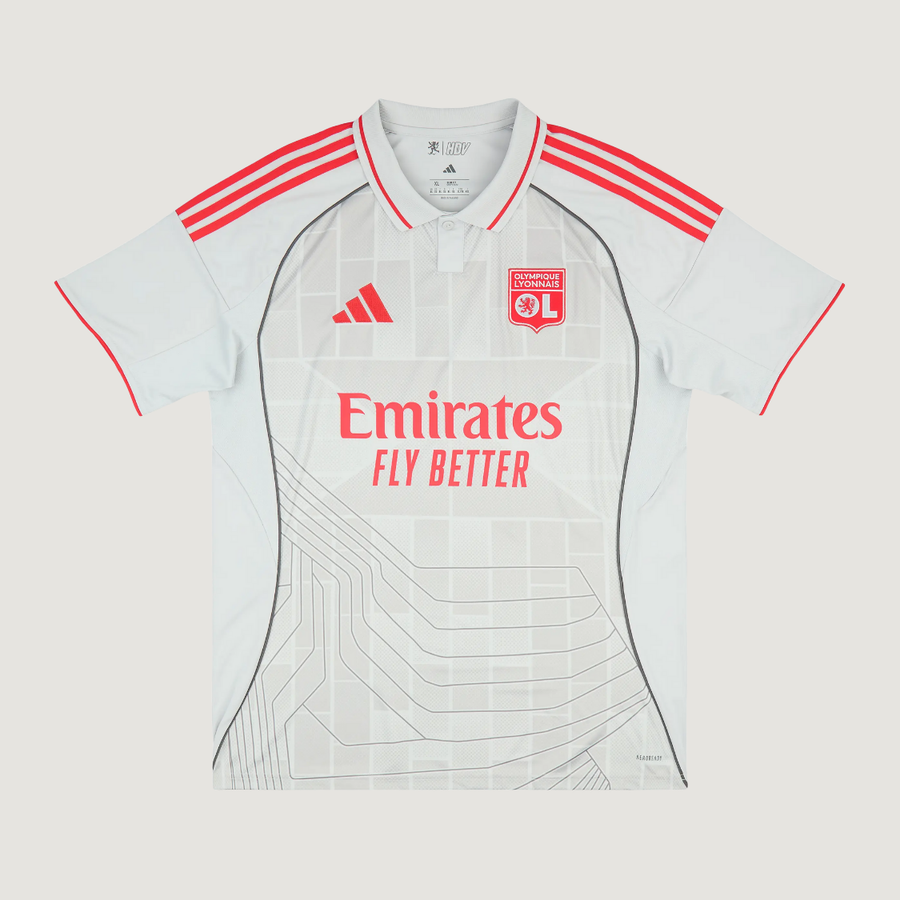 Olympique Lyonnais – Maillot Third 2025/26 – Gris, Rouge